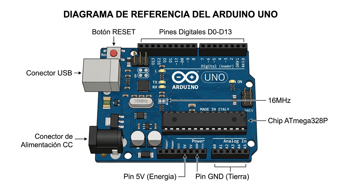Diagrama de referencia de la placa Arduino Uno