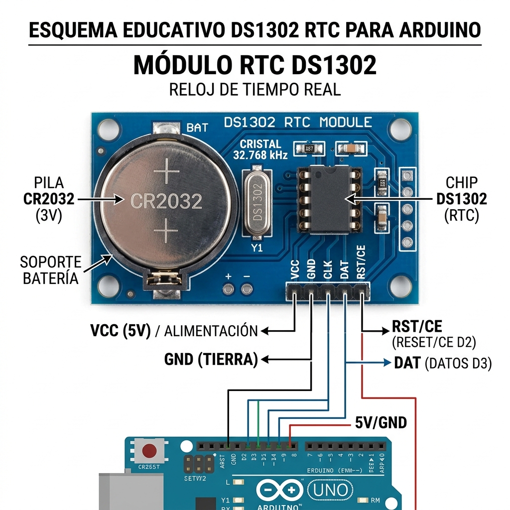Diagrama de referencia del módulo DS1302
