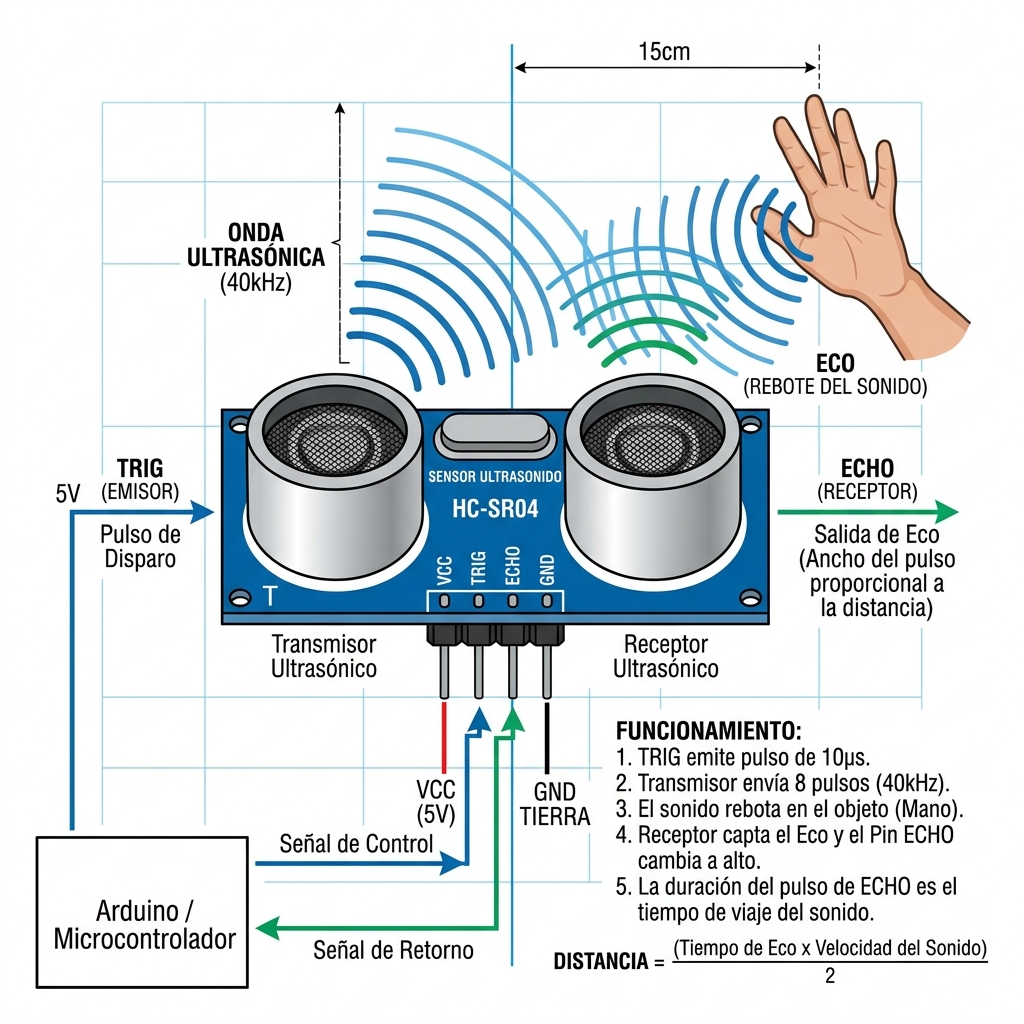 Diagrama de referencia del sensor HC-SR04